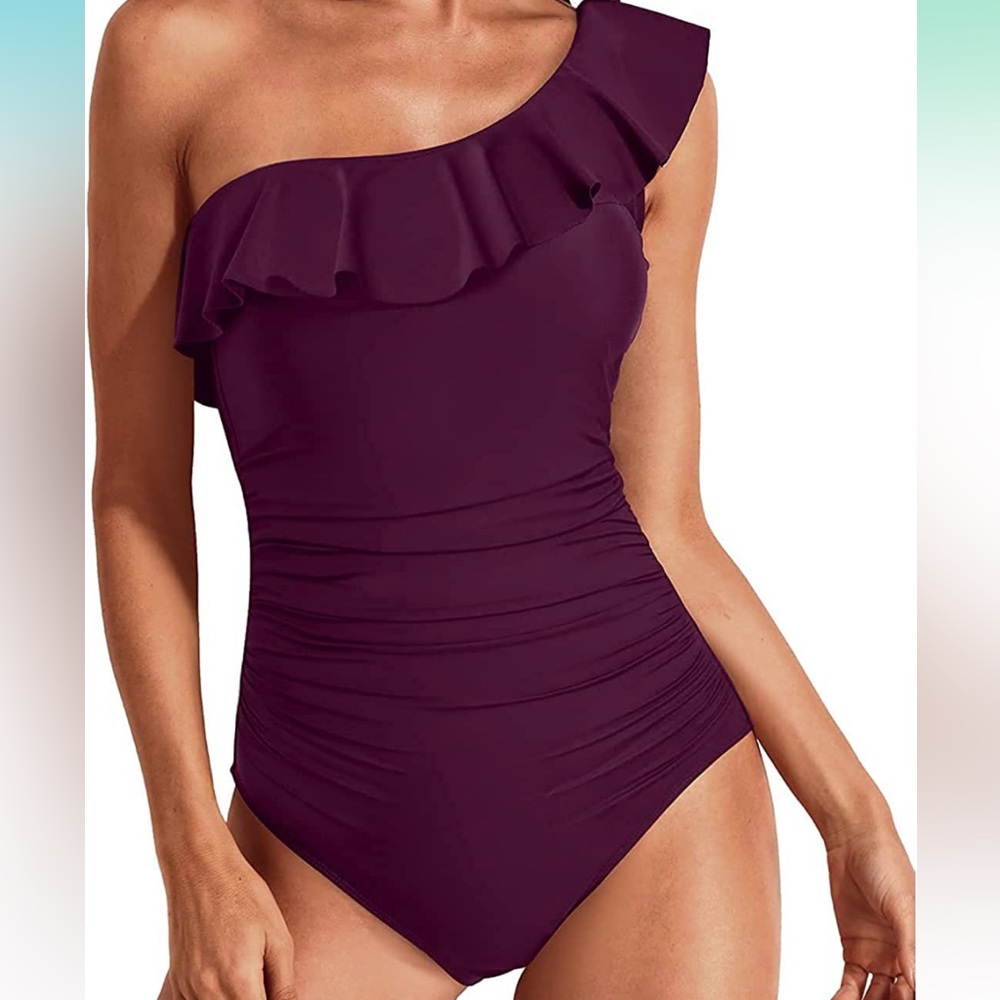 Tempt Me Women One Piece Swimsuits Tummy Control One Shoulder Bathing Suit